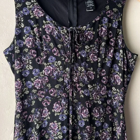 Hot Topic Vintage Purple Rose Hi-Low Hem Dress - Picture 4 of 12